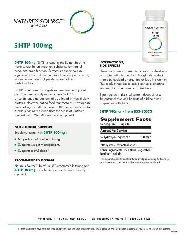 5-HTP 100mg - Natural Mood & Sleep Support Supplement