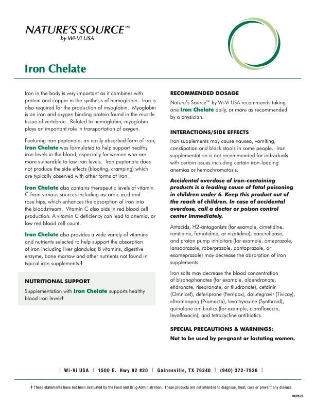 Iron Chelate - Iron Peptonate Hematinic Complex (60 Capsules) by: Nature's Source