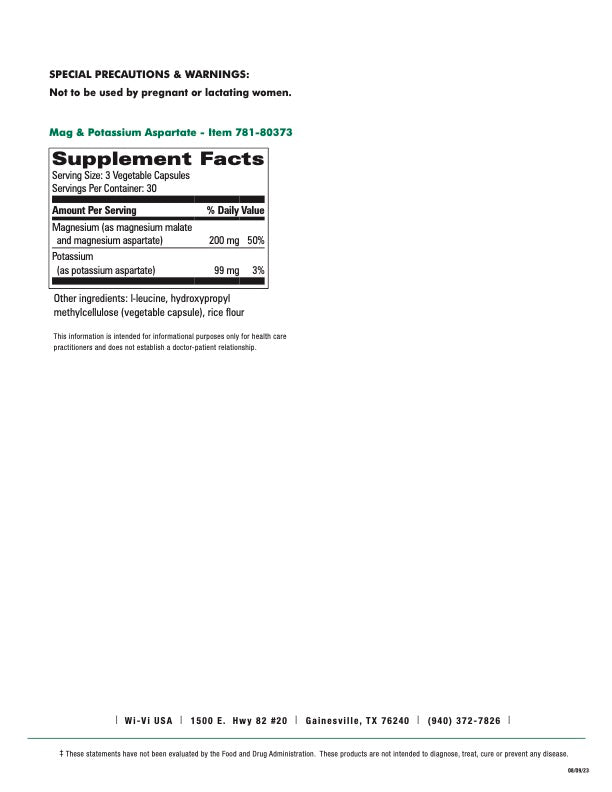 Magnesium & Potassium Aspartate 299 mg. (90 Vegetable Capsules) by: Nature's Source
