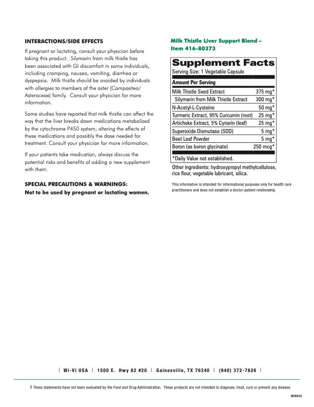 Milk Thistle Blend - Liver Support & Detox Supplement