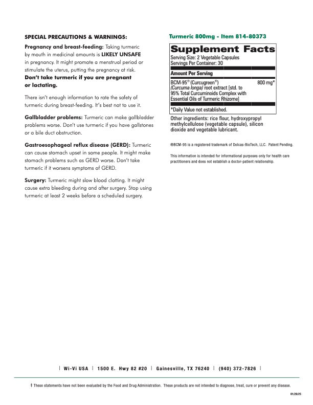 Turmeric 800mg with Curcumin - Super Curcumin Supplement