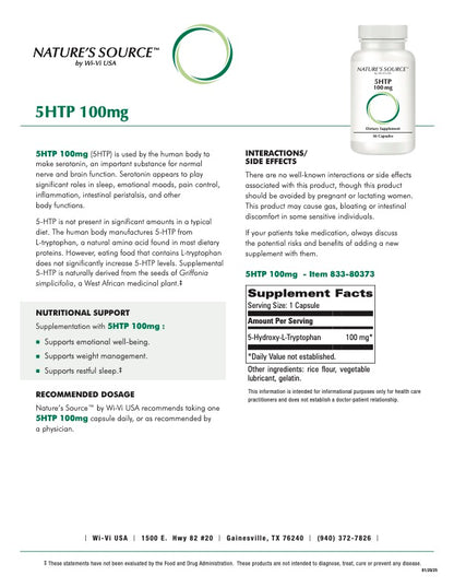 5-HTP 100mg - Natural Mood & Sleep Support Supplement