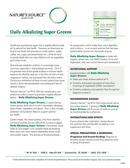 Daily Alkalizing Super Greens - Organic Fermented Fruits & Vegetables