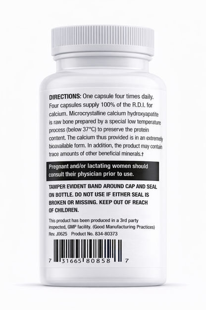 Calcium Chelate with D3  Supplement bottle with label on a white background