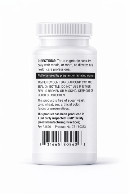 White Magnesium & Potassium Aspartate pill bottle with label on a white background
