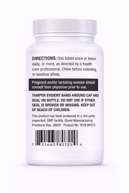 White Methyl B-12 + Folate pill bottle with black text and a barcode on a white background