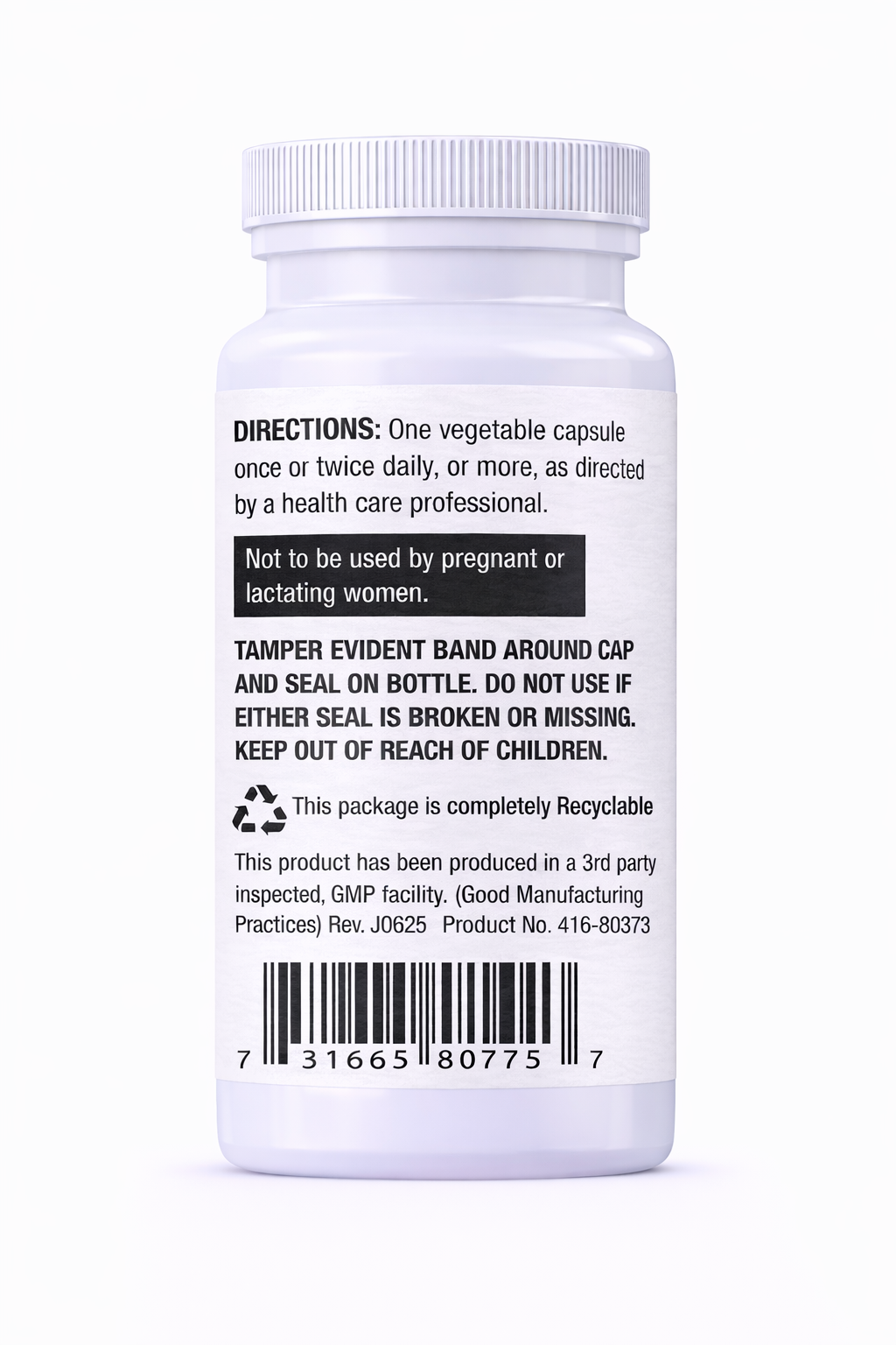 Milk Thistle Blend Vitamins bottle with label on a white background