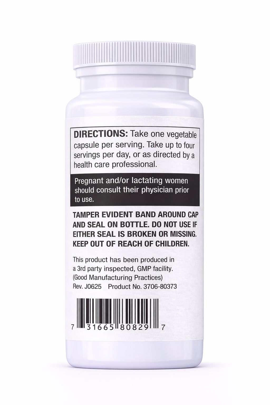 N-Acetyl-L-Cysteine (NAC) 600mg Supplement bottle directions with label on a white background