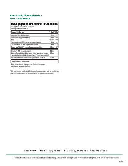 Kera's Hair Skin & Nails with Cynatine HNS - Keratin Supplement