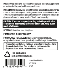Magnesium Glycinate  - Gentle, Highly Absorbable Magnesium