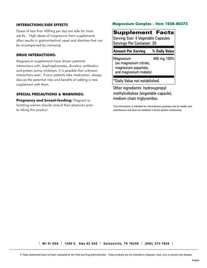 Magnesium Complex - Citrate, Aspartate & Malate for Absorption