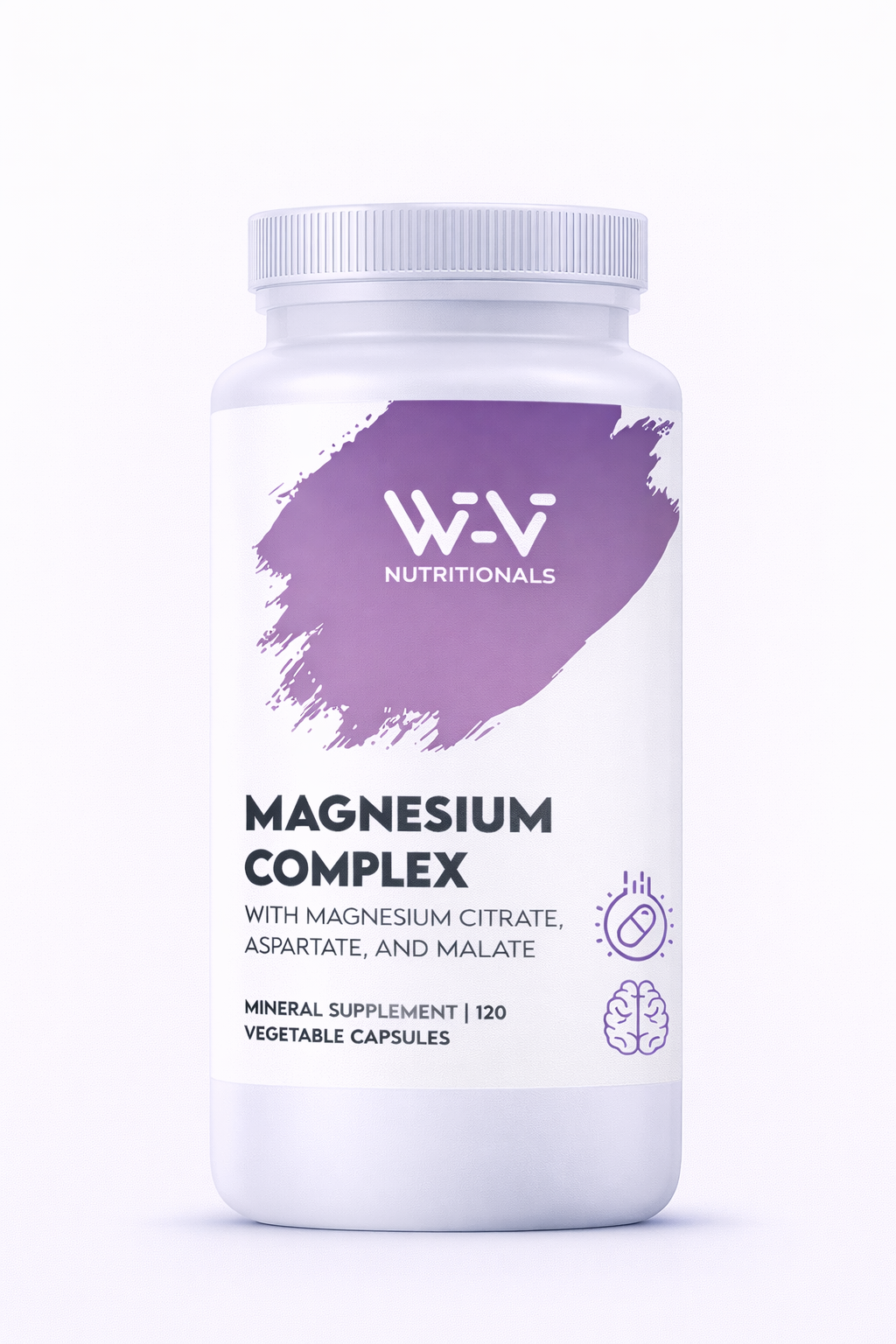 W-V Nutritionals Magnesium Complex supplement bottle on a white background