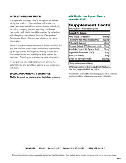 Milk Thistle Blend - Liver Support & Detox Supplement