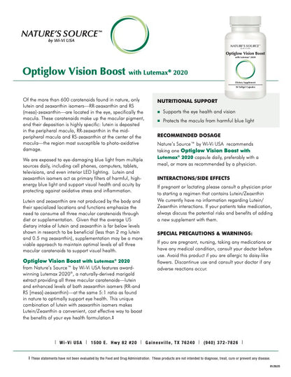 OptiGlow VisionBoost with Lutemax 2020 - Eye Health Support
