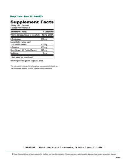 Sleep Time - Natural Relaxation Support with Melatonin & L-Theanine