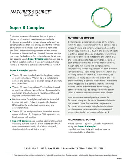 Super Bcomplex Detail Sheet