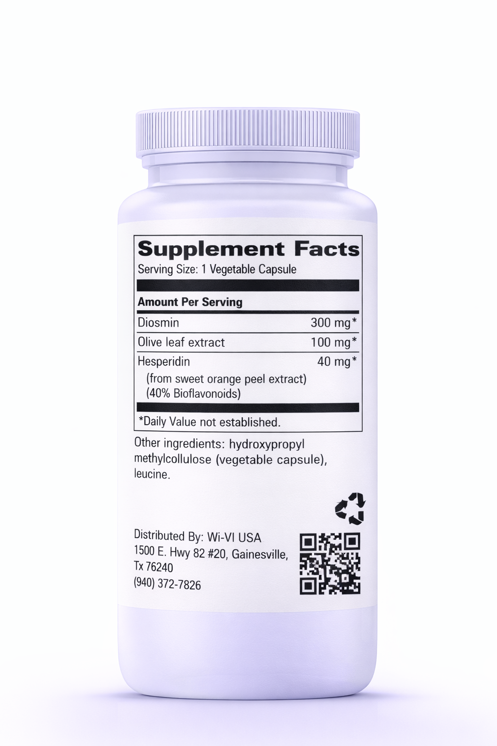 Dr. Venous Varicose Vein Support  Supplement bottle with label showing 'Supplement Facts' on a white background