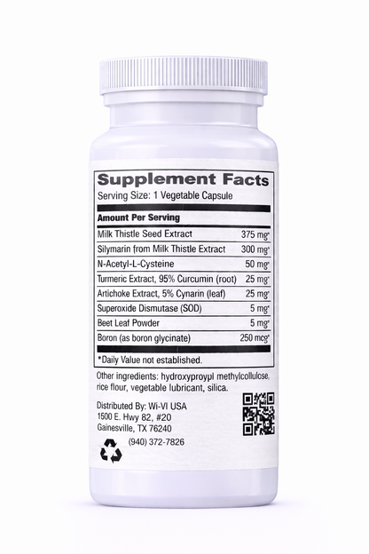 Milk Thistle Blend Supplement bottle with label on a white background
