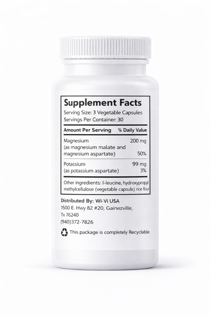 Magnesium & Potassium Aspartate Supplement bottle with label on a white background