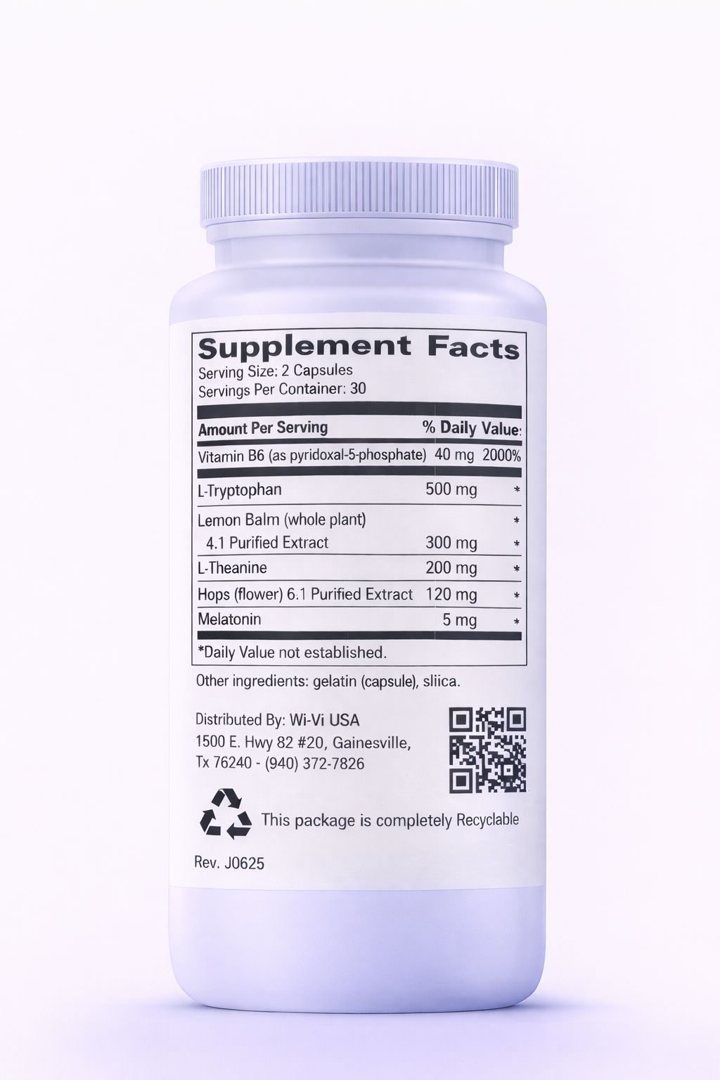 Supplement Sleep Time bottle with label on a white background