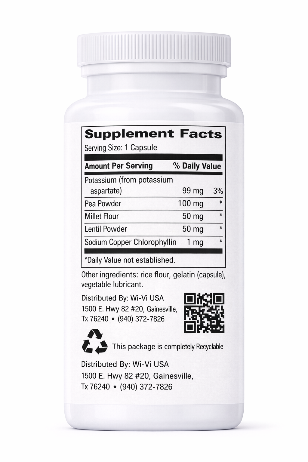 Supplement bottle with label showing 'Supplement Facts' on a white background